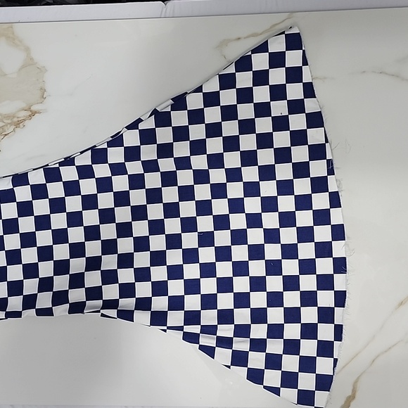 Checked Stretchy Wide Flare in Blue & White, A Beautiful Soul, Long Sz 12 - Picture 8 of 9